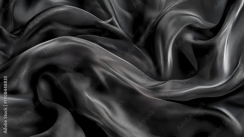 Obraz premium Flowing translucent fabric mockup close-up photo. ai generated. Nebular Fabric. Illustration