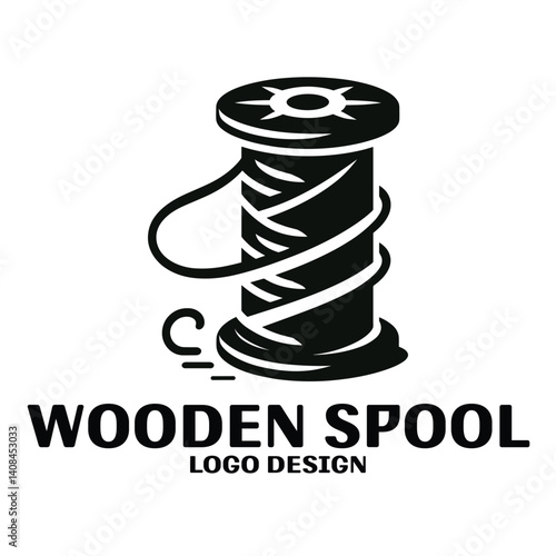 Wooden Spool Vector Logo Design