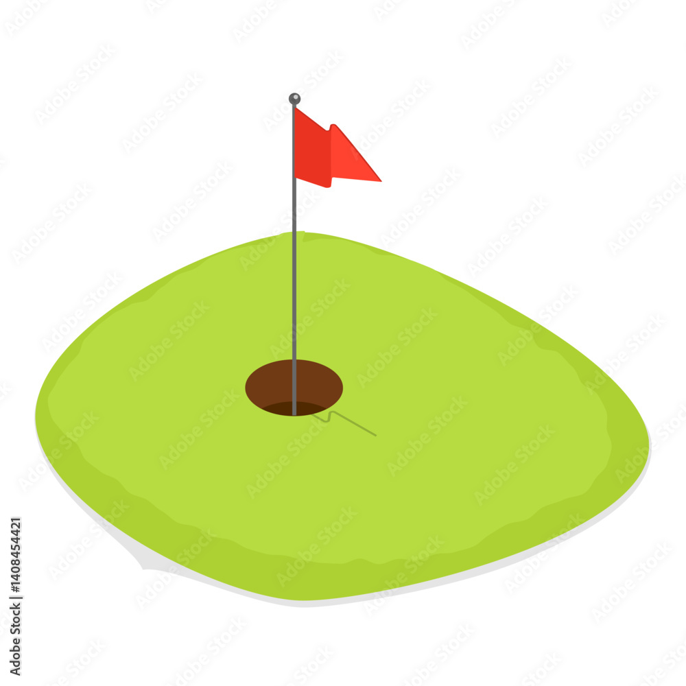 3D Isometric Flat Vector Set of Golf Equipment, Set Sport Items. Item 6 3D Isometric Flat Vector Set of Golf Equipment, Set Sport Items. Item 6