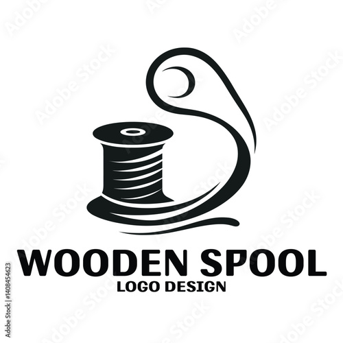 Wooden Spool Vector Logo Design