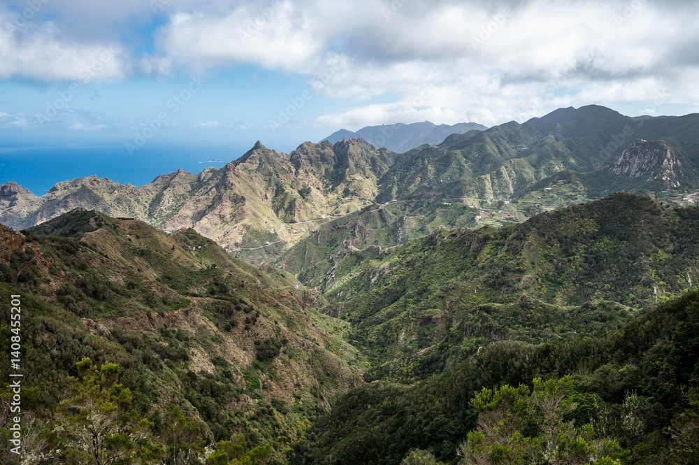 Fototapeta premium Anaga mountains aerial view, Tenerife.