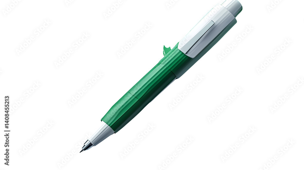 A sleek green and white mechanical pencil with a modern design ideal for writing drawing or A sleek green and white mechanical pencil with a modern design ideal for writing drawing or