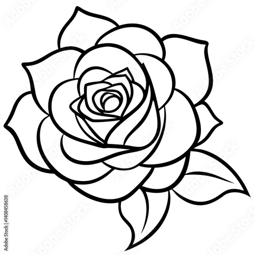 Wallpaper Mural Elegant Black and White Rose Illustration. Generative ai . Torontodigital.ca