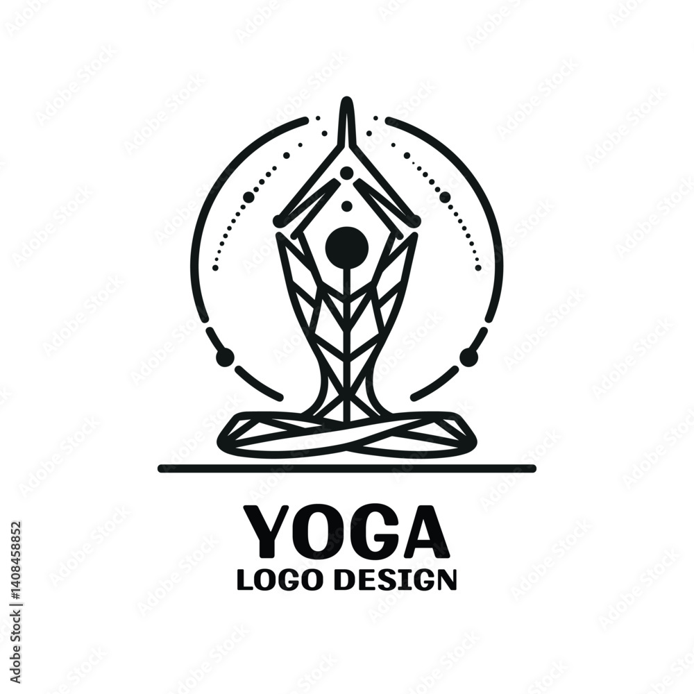 Naklejka premium Yoga Vector Logo Design