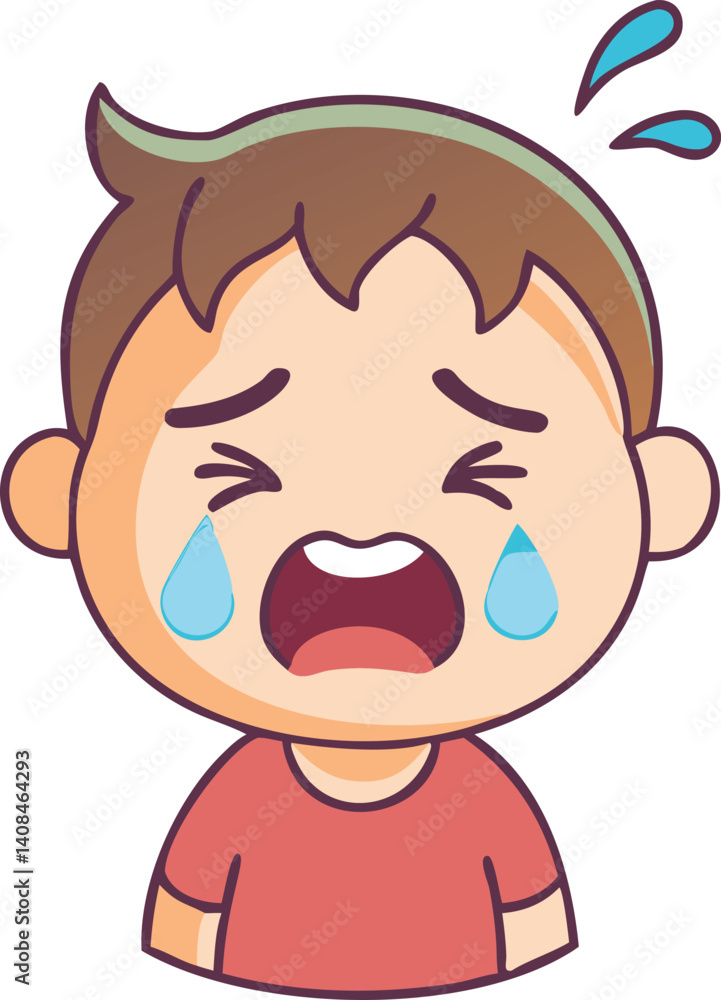 Obraz premium Tearful Young Boy