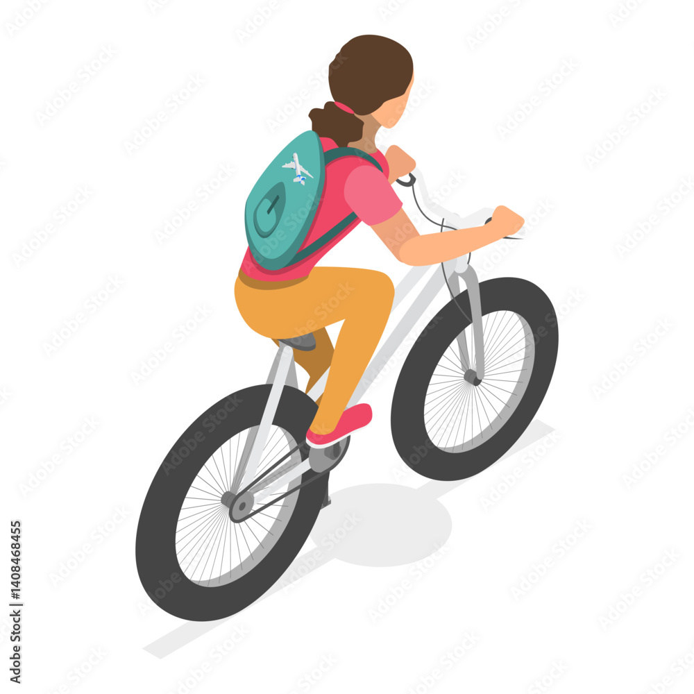 Obraz premium 3D Isometric Flat Vector Illustration of Healthy And Active Lifestyle, Summer Break Activity. Item 1