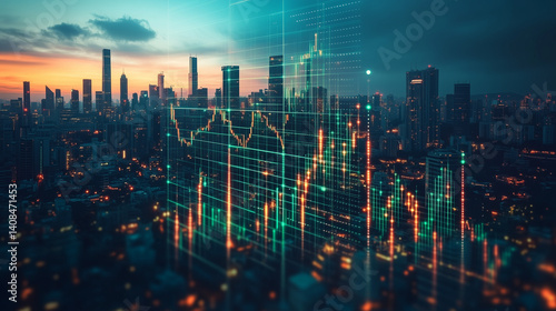 Wallpaper Mural Stock market graph, trading  Torontodigital.ca