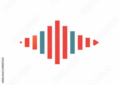 Soundwave Graphic Icon: An abstract graphic of a sound wave, featuring a stylized representation of audio signals, with a dynamic and minimalist design, capturing the essence of sound and energy. 