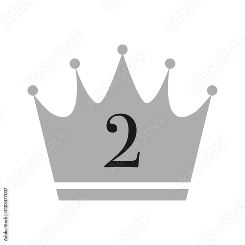 顧客満足度、人気、売上、販売数などの実績を示す王冠のランキング、第2位