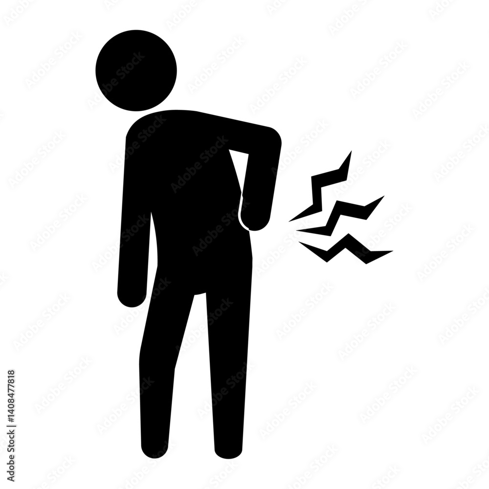 腰が痛い人のピクトグラム 腰が痛い人のピクトグラム