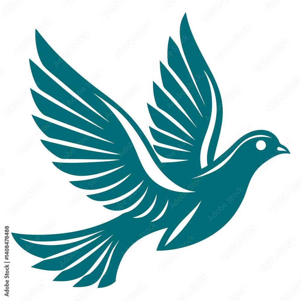 Fototapeta premium Minimal Icon of a Dove in Flight Symbolizing Peace 
