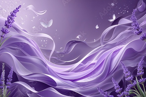 Enchanting Lavender Background Designs with Flowing Patterns and Creative Motifs