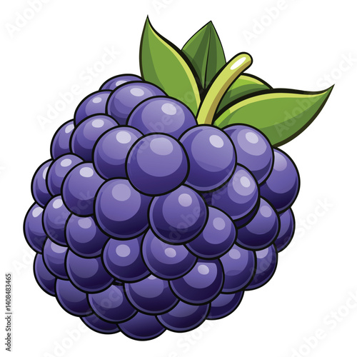 Vibrant purple berry with leaves (1)