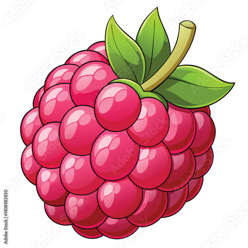 Vibrant Cartoon Raspberry