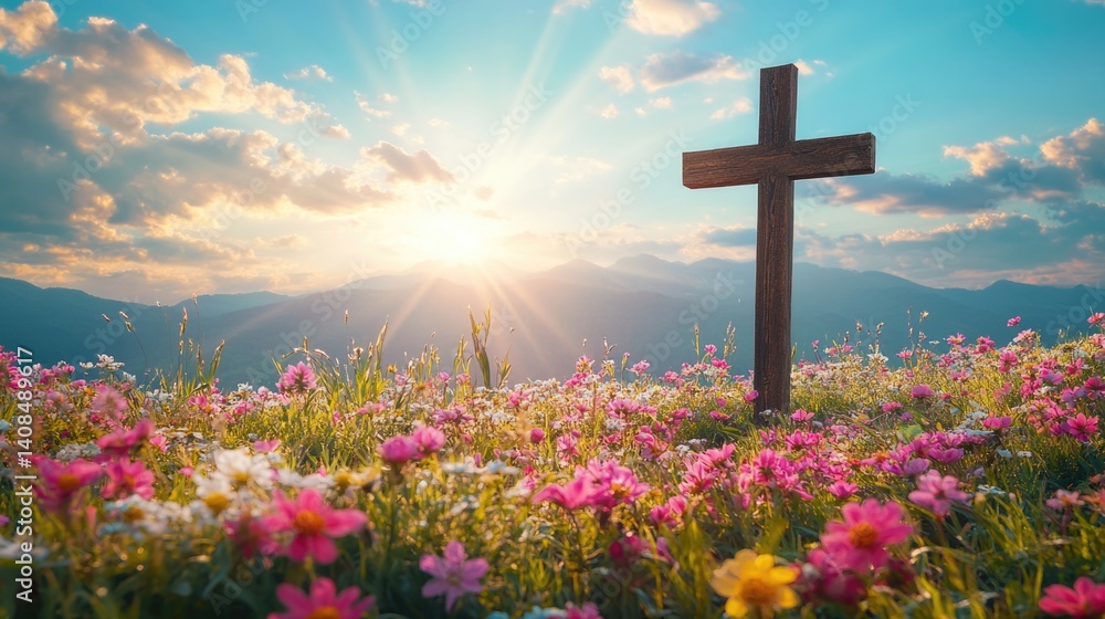 Holy cross the symbol of death and resurrection of Jesus Christ with dramatic sunset. Holy cross the symbol of death and resurrection of Jesus Christ with dramatic sunset.