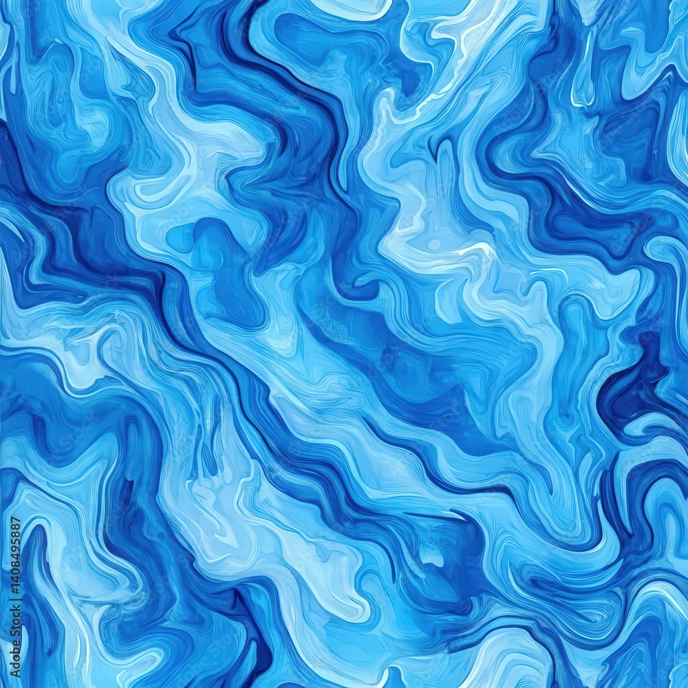 Fototapeta premium Seamless abstract blue water texture background, featuring gentle ripples and fluid patterns, perfect for design projects and visual aesthetics. Top view perspective.