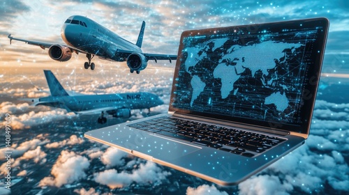 Global air travel management through technological platforms.