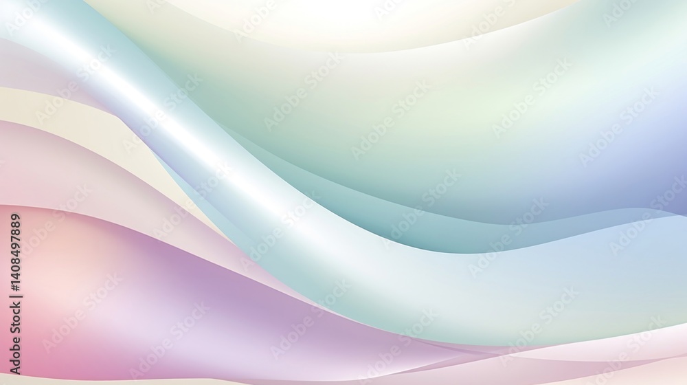 Obraz premium Abstract Pastel Waves Background with Soft Light Gradient for Modern Design