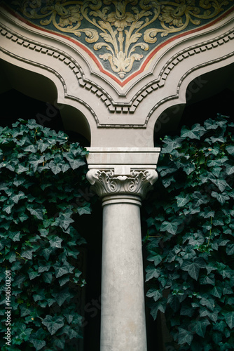Obraz na płótnie Columns Details In Stavropoleos Monastery w salonie