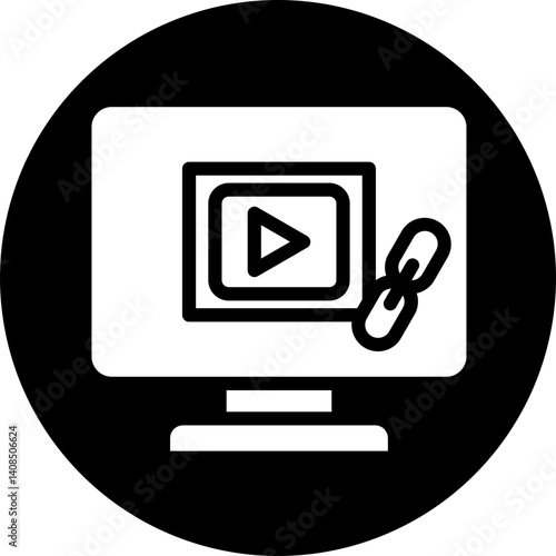 Video Link vector icon style