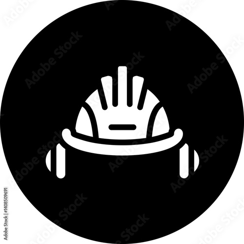 Hardhat with earmuffs vector icon style