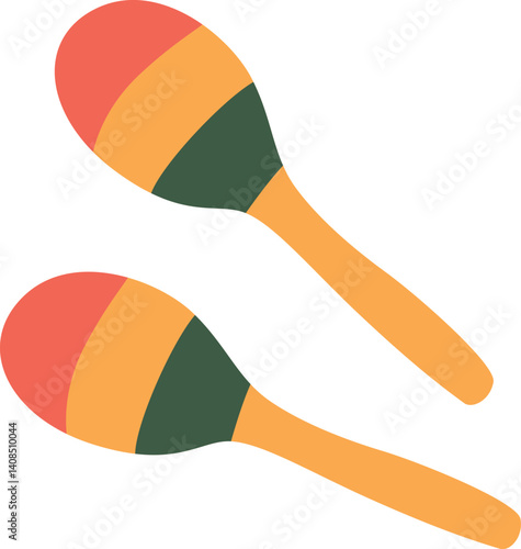 Maracas percussion musical instrument vector illustration