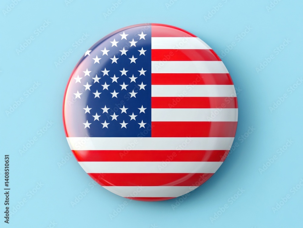 An American flag button with a clean copy space, ideal for patriotic social media posts An American flag button with a clean copy space, ideal for patriotic social media posts