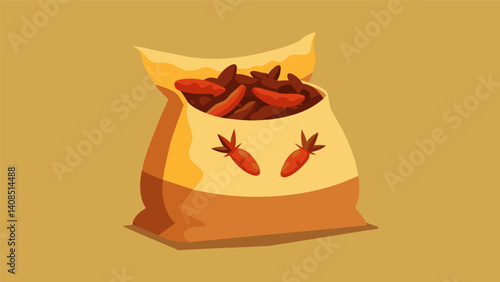 Fuel your adventurous spirit with a bag of chapulines a memorable and flavorful snack perfect for any occasion.. Vector illustration