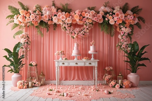 Peach Pink Wedding Backgrounds for Creative Projects and Celebrations
