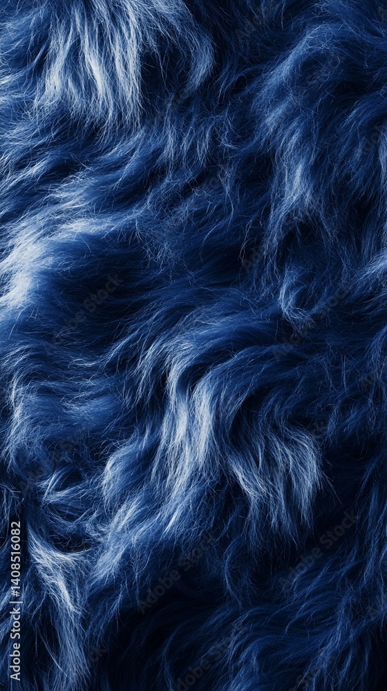 Naklejka premium Close-up Photograph of Blue Fur Texture