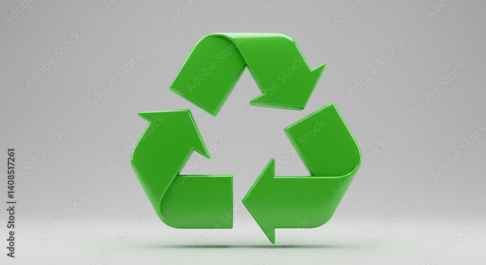 A green recycling symbol with arrows pointing in a circular motion on a white background A green recycling symbol with arrows pointing in a circular motion on a white background