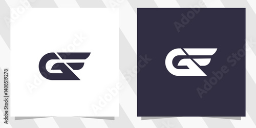 letter gf fg logo design vector
