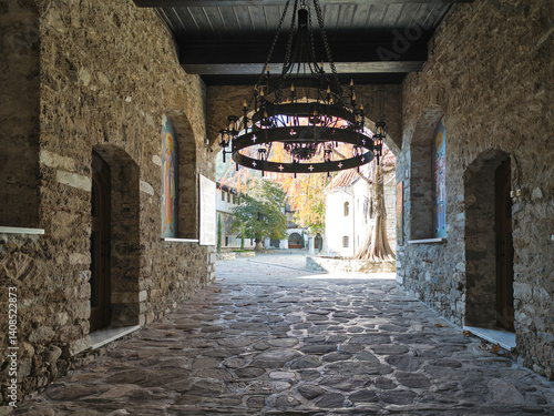 Obraz na płótnie Medieval Bachkovo Monastery, Bulgaria w salonie
