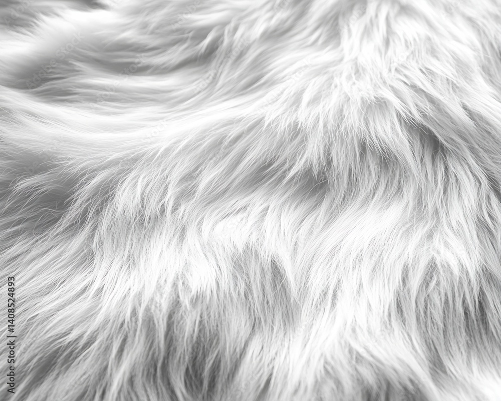 Naklejka premium Close-up Photograph of White Fur Texture