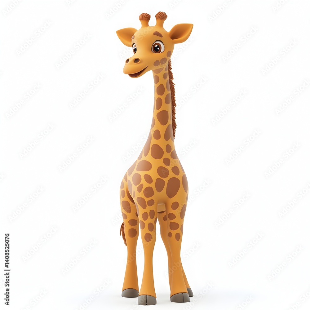 Adorable cartoon giraffe illustration perfect for children's books animations websites and greeting cards featu a friendly smiling expression. Adorable cartoon giraffe illustration perfect for children's books animations websites and greeting cards featu a friendly smiling expression.