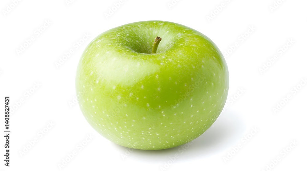 Fresh Green Apple on White Background with Smooth Surface and Shine Fresh Green Apple on White Background with Smooth Surface and Shine