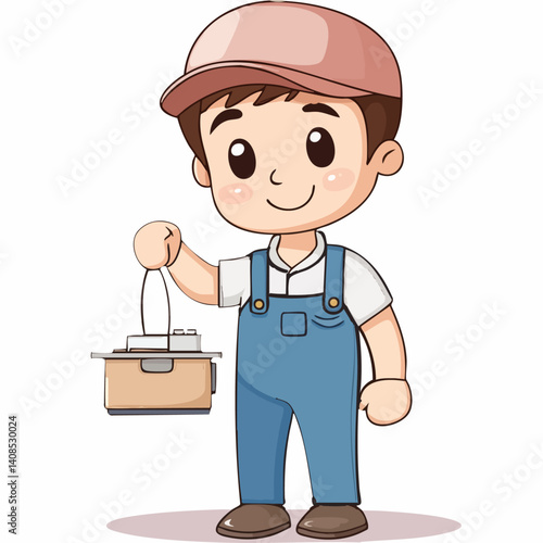 Electrician - Vector icon, isolated on white background  -  