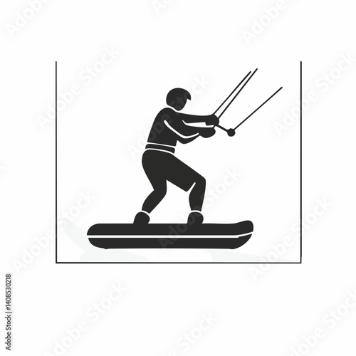 Wakeboard - Vector icon, isolated on white background  -  