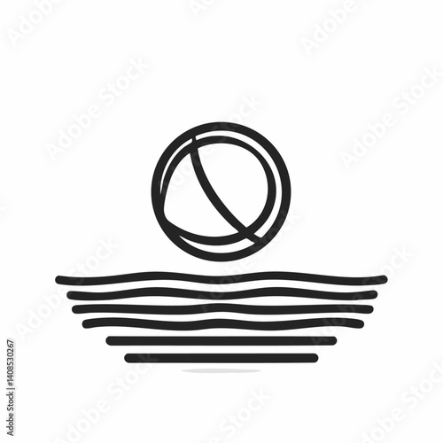 Water Polo - Vector icon, isolated on white background  -  