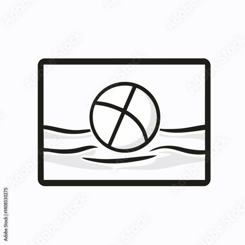 Water Polo - Vector icon, isolated on white background  -  