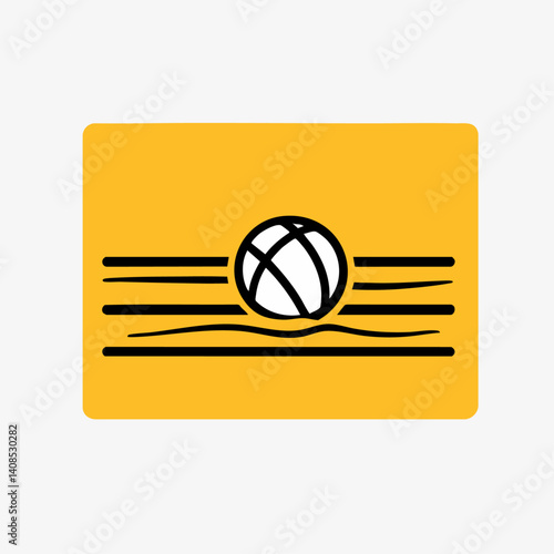 Water Polo - Vector icon, isolated on white background  -  