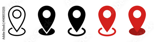 Location icon symbol , Map pin place marker. location pointer icon symbol in flat style. Red Location pin icon, Navigation sign