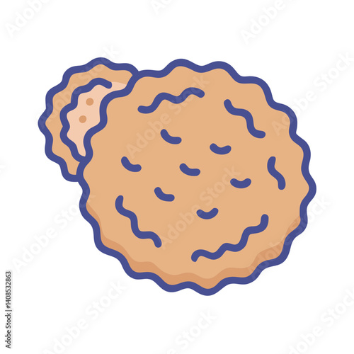 Cartoon cookie illustration isolated on a black background