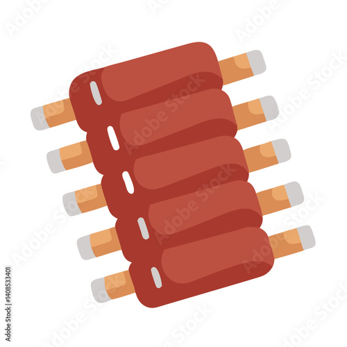 Delicious Barbecue Ribs Illustration on Black Background