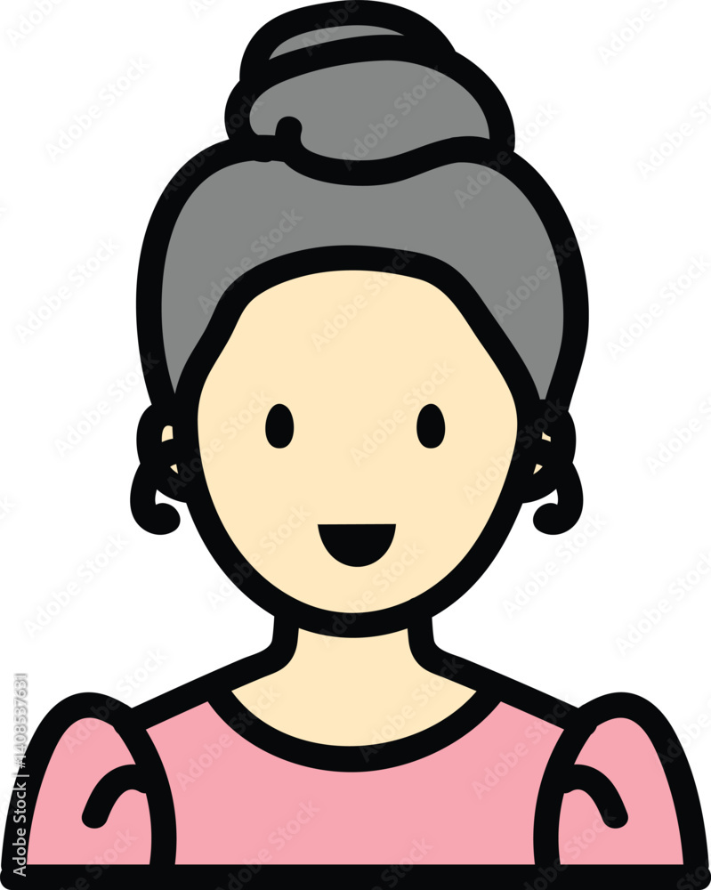 Obraz premium Icon single vector art people black line and color man woman pastel
