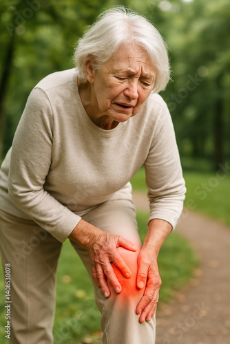 an older woman with a knee pain