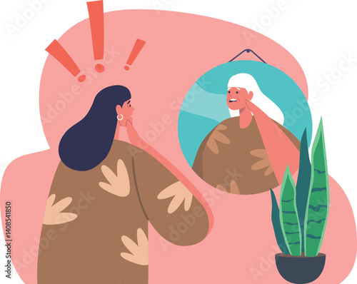 Woman afraid of being old