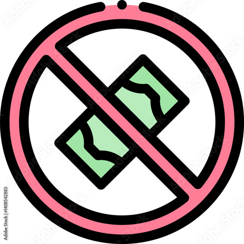 no money illustration on a white background    