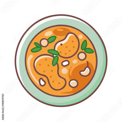 Cartoon Kidney Bean Soup Bowl Illustration Design