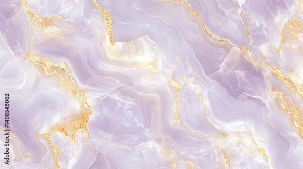 Fototapeta premium Lavender Marble Texture with Gold Veins Elegant Background